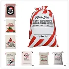 32 вида, мешки Санта-Клауса, 10 шт.лот, Рождественская сумка Санта-Клауса, большая холщовая Хлопковая Сумка Санта-Клауса, персонализированная Подарочная Рождественская сумка на шнурке