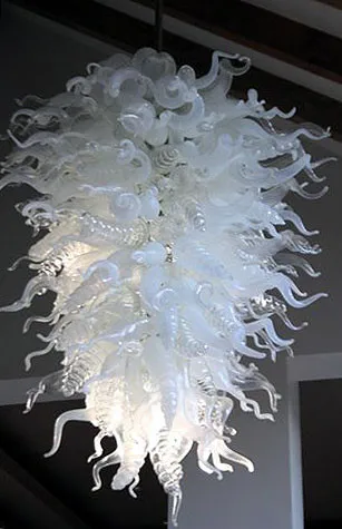

Large foyer crystal chandeliers white modern blown glass chandelier borosilicate glass chandelier art light home decor