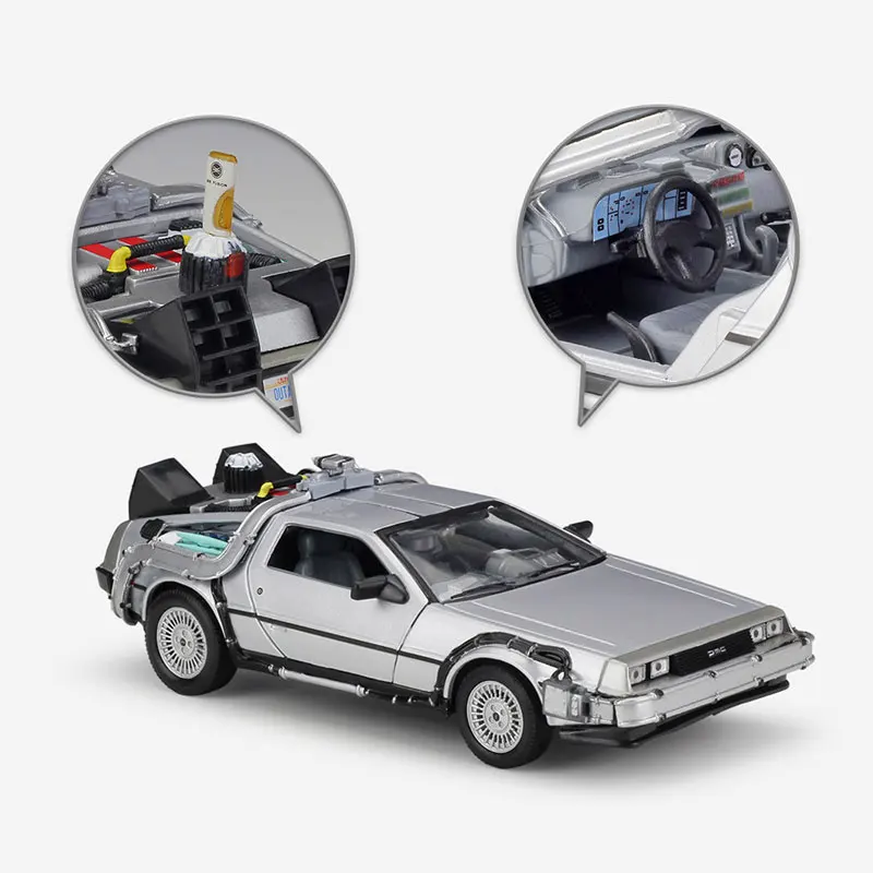 HOMMAT имитация Welly масштаб 1:24 DeLorean DMC 12 Назад в будущее 2 Модель автомобиля из сплава