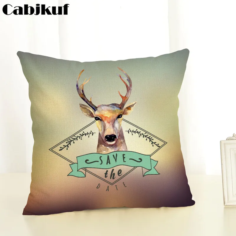 45x45 Sika олень украшение для дома Наволочка на стул с животными Мягкая Cojines Almofadas