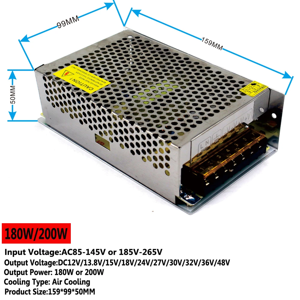 DC12V 13,8 V 15V 18V 24V 27V 30V 32V 36V 48V 100W 120W 180W 200W 300W 350W 400W 500W 600W AC-DC импульсный источник питания источник питания