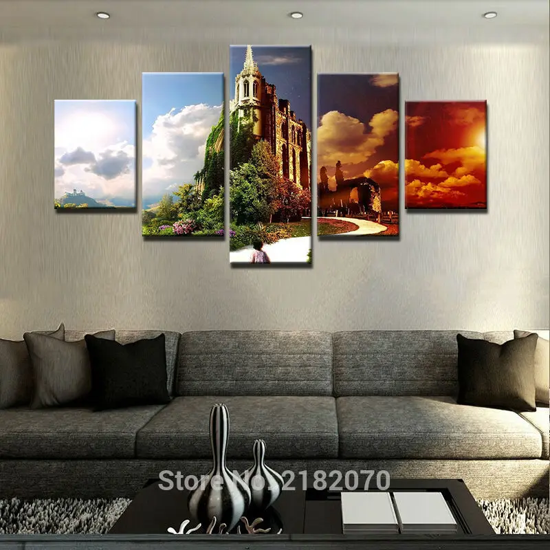 Картина сказочный замок HD с принтом Модульная картина для современной