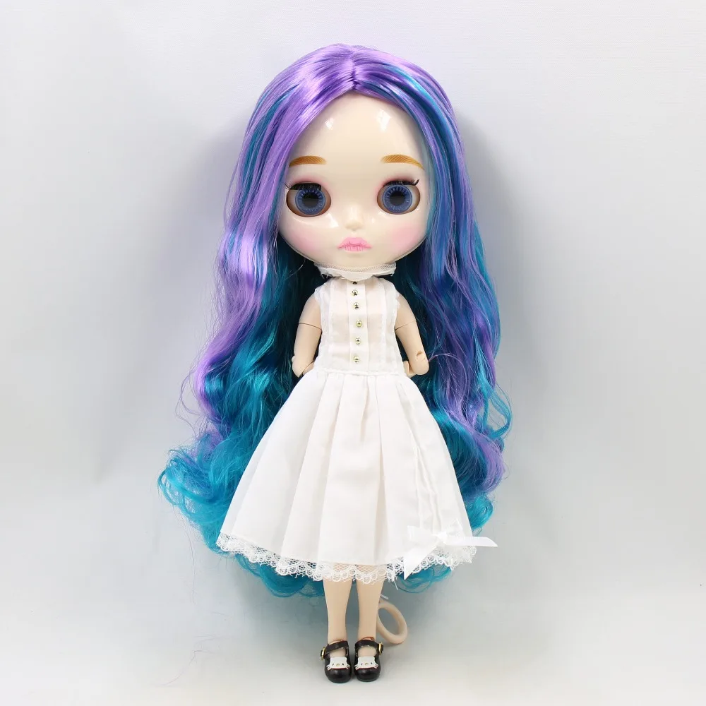 Ледяная кукла DBS Blyth 280BL4302/7216 фиолетовые и синие волосы блестящее лицо новая