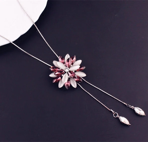 Женское Ожерелье цепочка с подвеской в виде цветка|chain necklace|sweater chainfemale accessories |