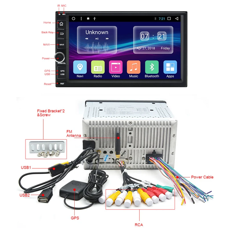 Junsun 7 &quot2 Din 2G Автомобильный dvd плеер Android мультимедийный игровой универсальный