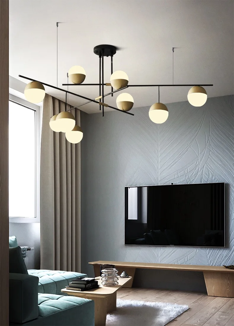 

Postmodern light luxury living room lamp designer nut creative personality villa restaurant glass ball pendant lights