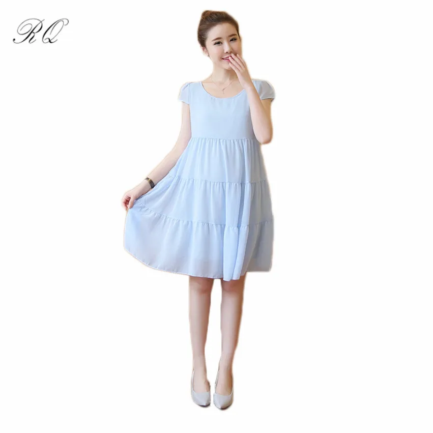 RQ New summer Maternity Dresses Chiffon Dress Clothes For Pregnant Women Pregnancy Clothing fashion dress Q121 | Мать и ребенок