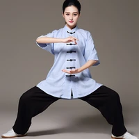 10 styles optional tencel and linen tai chi clothes short sleeve taiji suits kung fu uniform chinese tang pan kou shirtpants