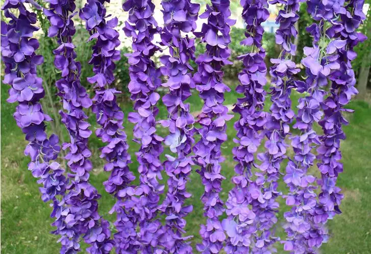 purple 200 см длинный искусственный цветок глицинии лоза шелковая Гортензия ротанг DIY Свадьба День Рождения Вечеринка украшения стены фон цветы - Цвет: purple