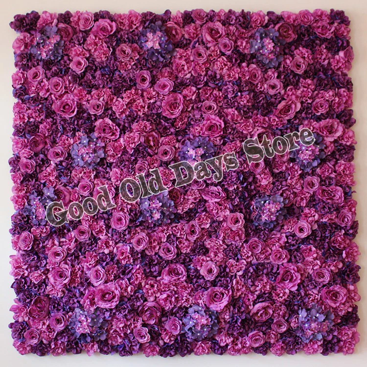 

Purple Artificial Silk Rose Flower Wall Hotel Background Wall Decor Include Pipe Stand Wedding Flower Bouquet 7.9ft X 7.9ft