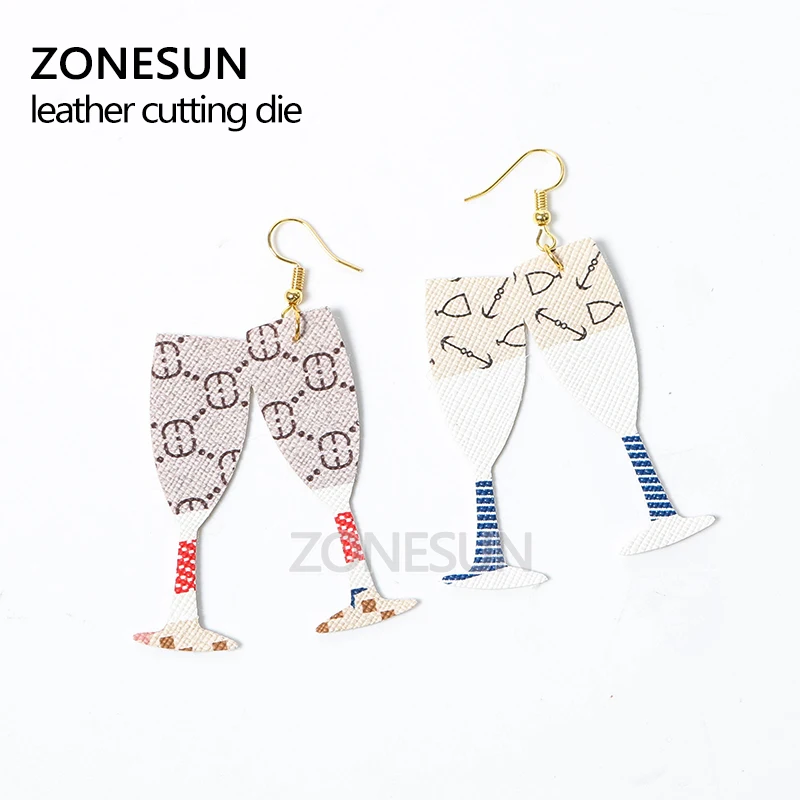 

ZONESUN Champagne Leather Earring Cutting Die Paper Art Leather Decoration Tool For Die Cutting Machine Diy Handicraft Cutter