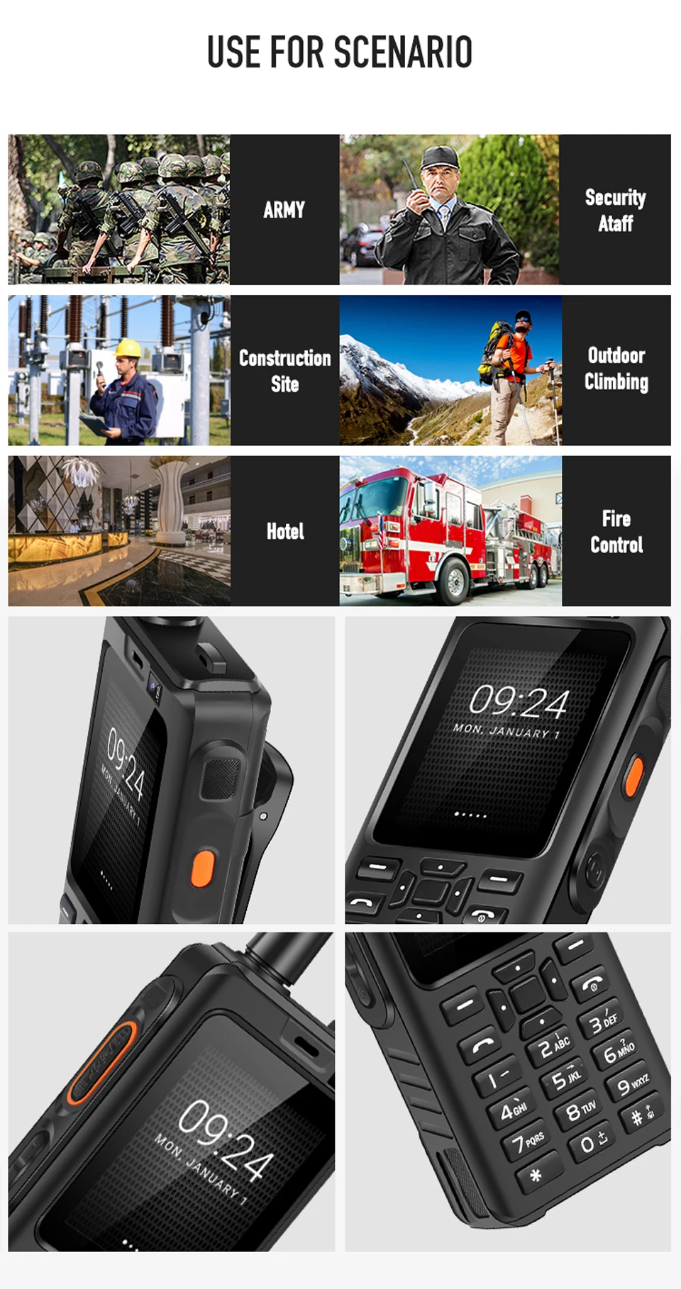 UNIWA F40 Zello рация 4G мобильный телефон IP65 Водонепроницаемый Прочный смартфон MTK6737M четырехъядерный Android