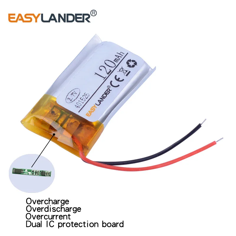 401525 3 7 V 120mAh литий-полимерный литий-ионный аккумулятор для mp3 гарнитура и динамики