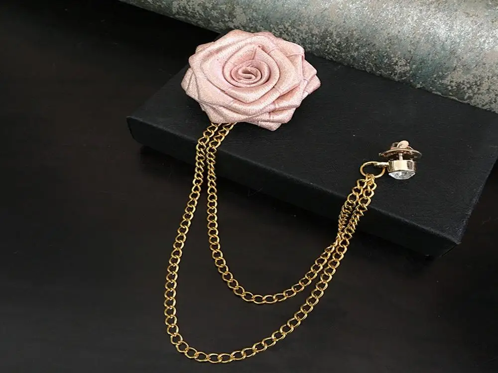 Flower Brooches Унисекс Франция романтический воротник лацкан булавка брошь лук галстук жениха свадебный костюм роза цветок цепь бабочка стразы аксессуары для корсажа - Цвет: Flower Brooches