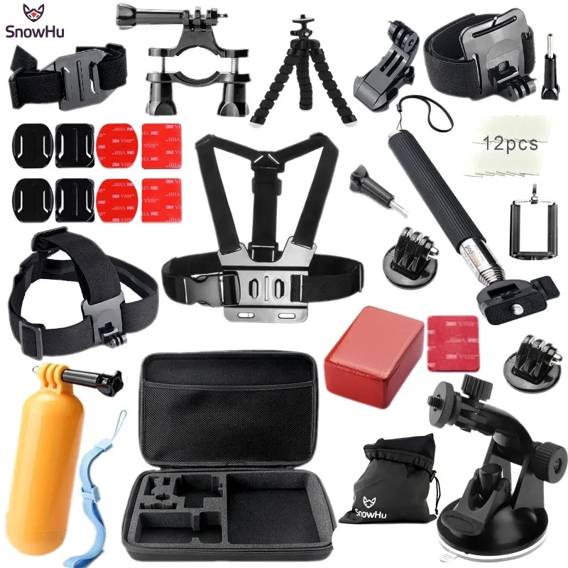 Аксессуары SnowHu для Gopro комплект крепление шлем жгут кармашек Гоу про hero 9 8 7 6 экшн