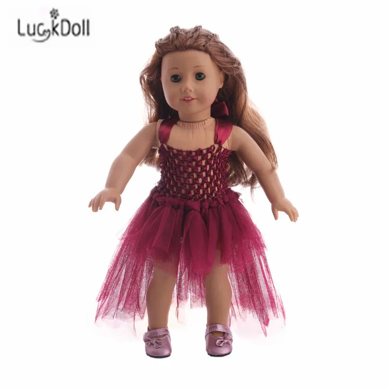 LUCKDOLL модное летнее новое платье ручной работы 8 цветов газовый костюм для 18