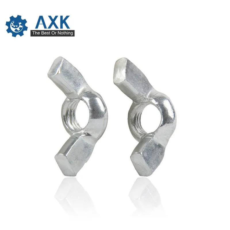 Wing Nuts Hand Tighten Nut Butterfly 100pcs/set Ingot Stainless Steel Din315 M3 M4 M5 M6 M8 M10 Galvanized Axk Electrical | Обустройство