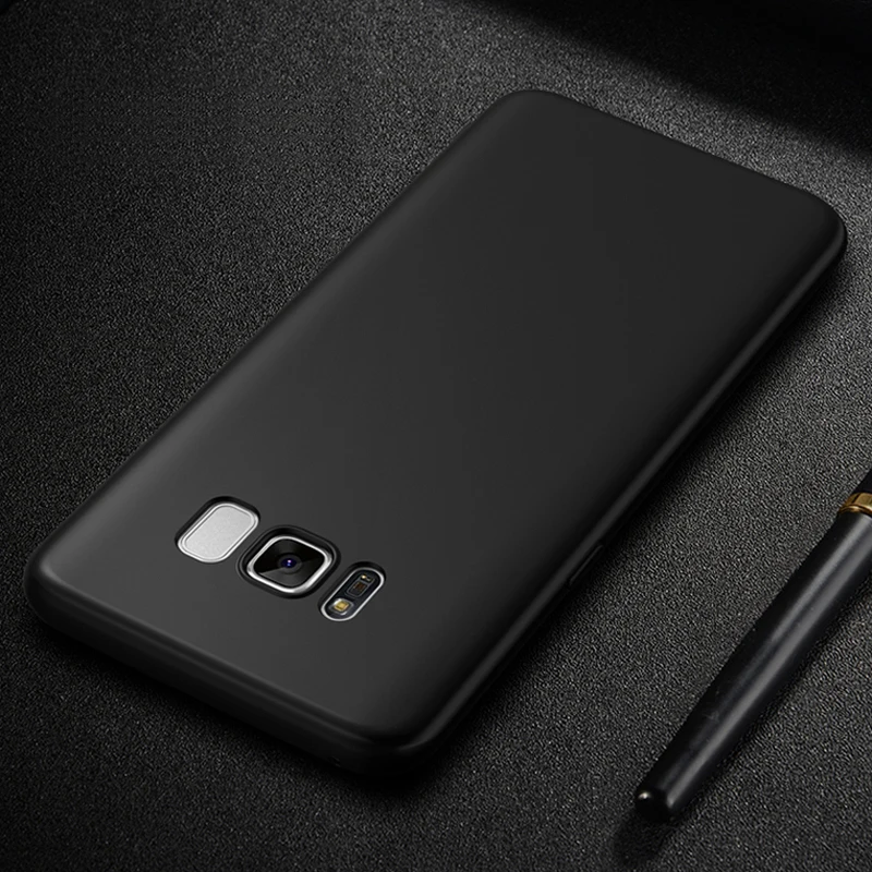 Чехол для телефона Samsung Galaxy S7 Edge S8 S9 S10 S10e Note 8 9 A8 J6 J4 Plus J8 2018 Star черный матовый Мягкий