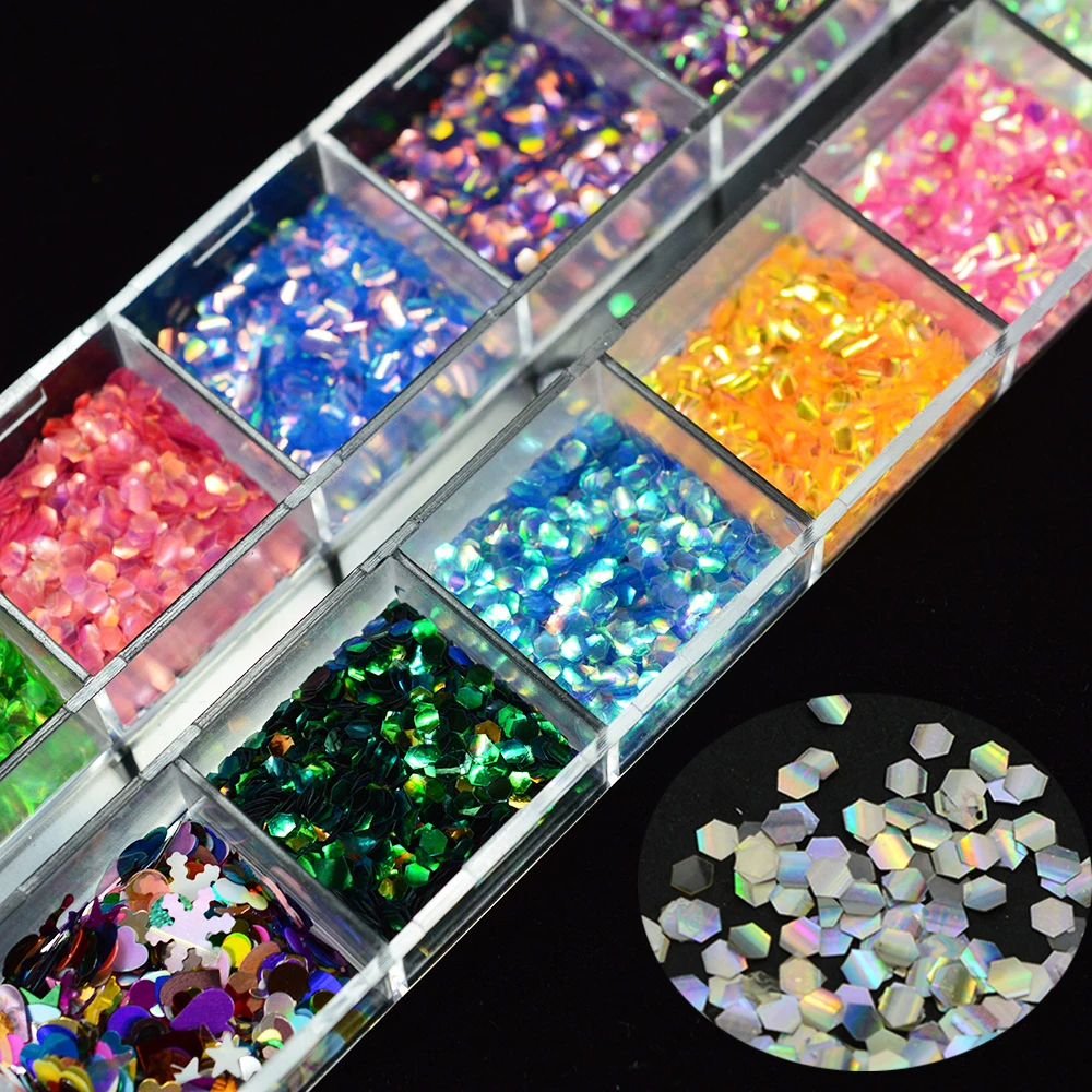 1 коробка красочные ленты блестки для ногтей сверкающие пайетки Советы Декор