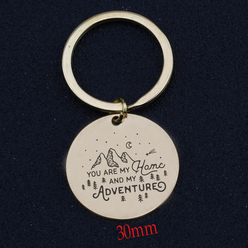 Круглый брелок с гравировкой принтом You Are My Home и мое приключение фигурку горы