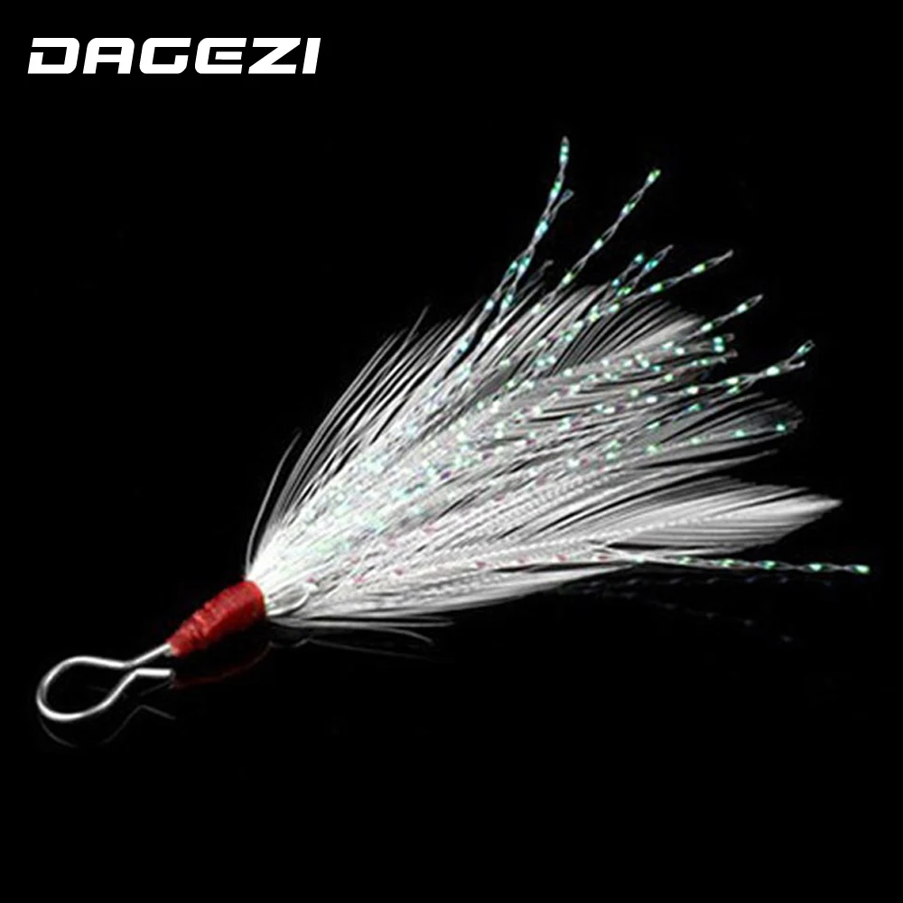 

DAGEZI 10 pcs/lot carp fishing accessories pendant bloodstreams feather fishing lure fishing equipment fishing tackle box