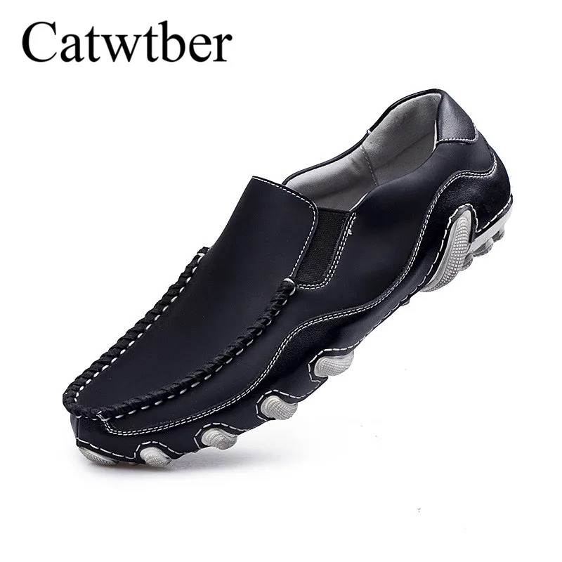 Catwtber Luxury Brand Casual Driving Male Shoes Loafers Moccasins For Men Octopus Flats Leather Breathable Soft Light Footwear |