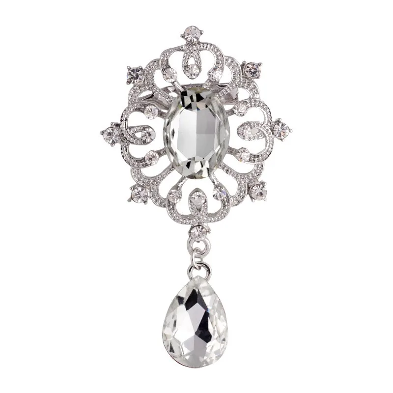 Новинка Винтажный дизайн брошь в виде капли воды со стразами для женщин
