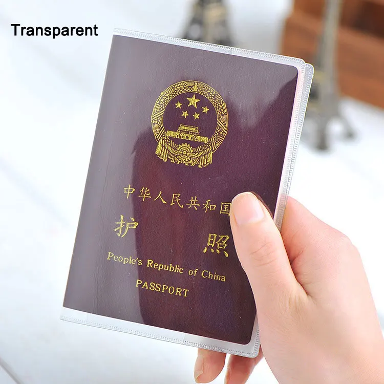 Transparent OKOKC прозрачная/Матовая Обложка для паспорта для женщин и мужчин, водонепроницаемые чехлы для путешествий, кредитный держатель для карт - Цвет: Transparent