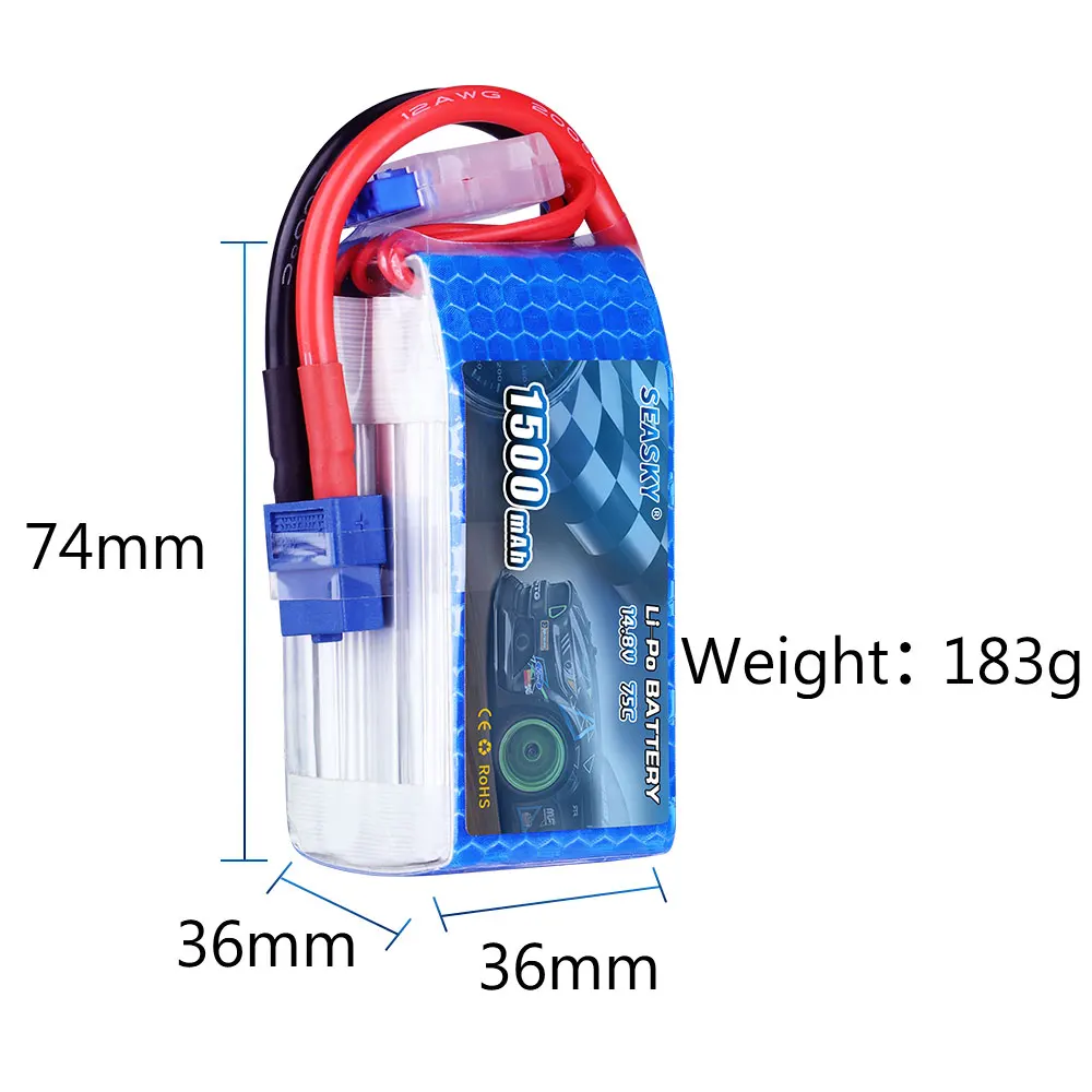 4S LiPo батарея 14 8 V 1500mAh 75C RC lipo XT60 bateria для FPV дрона|Детали и аксессуары| |