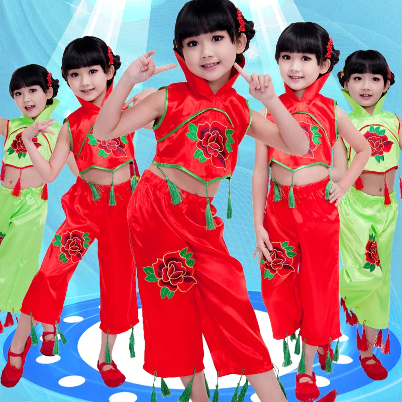 Комплекты для танцев в этническом стиле девочек традиционная китайская одежда
