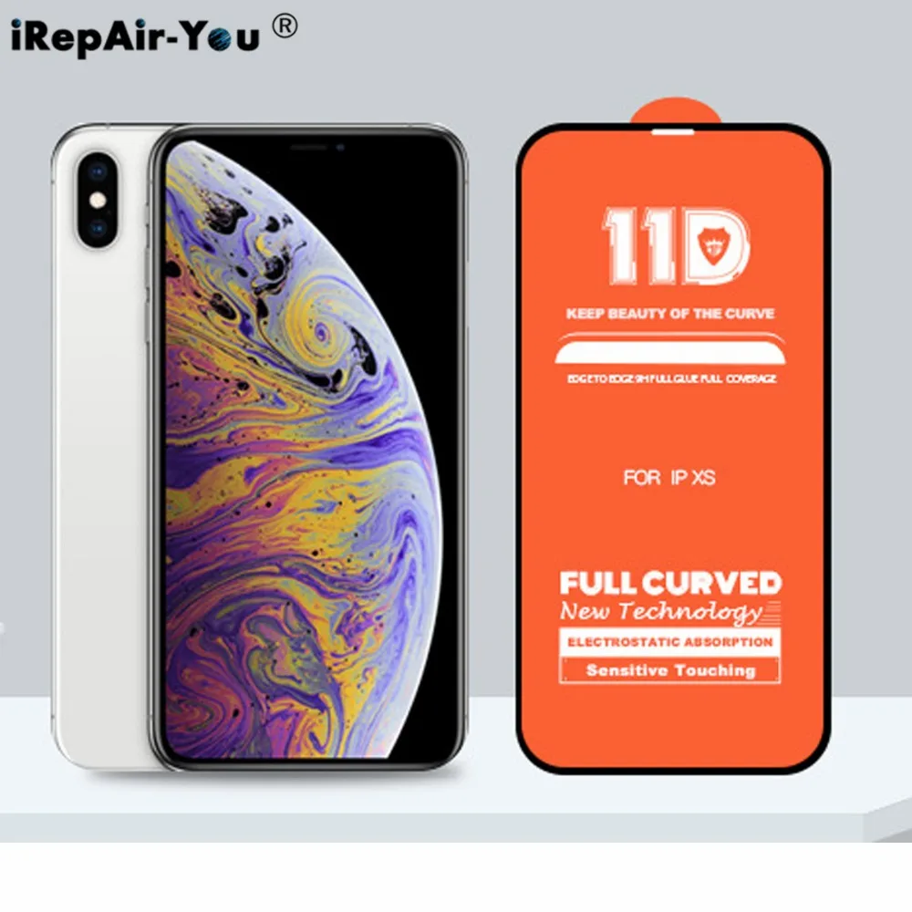 Новинка 11D полное покрытие Закаленное стекло Защитная пленка для экрана iPhone XS Max XR
