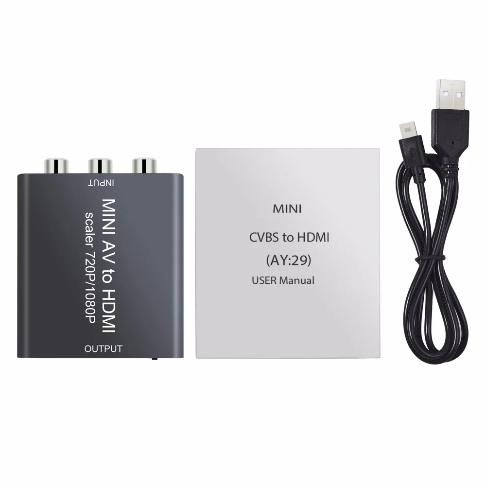 LiNKFOR 3RCA/CVBS/AV к HDMI 720 P/1080 p @ 60Hz Поддержка PAL NTSC формат Мини CVBS конвертер адаптер для DVD
