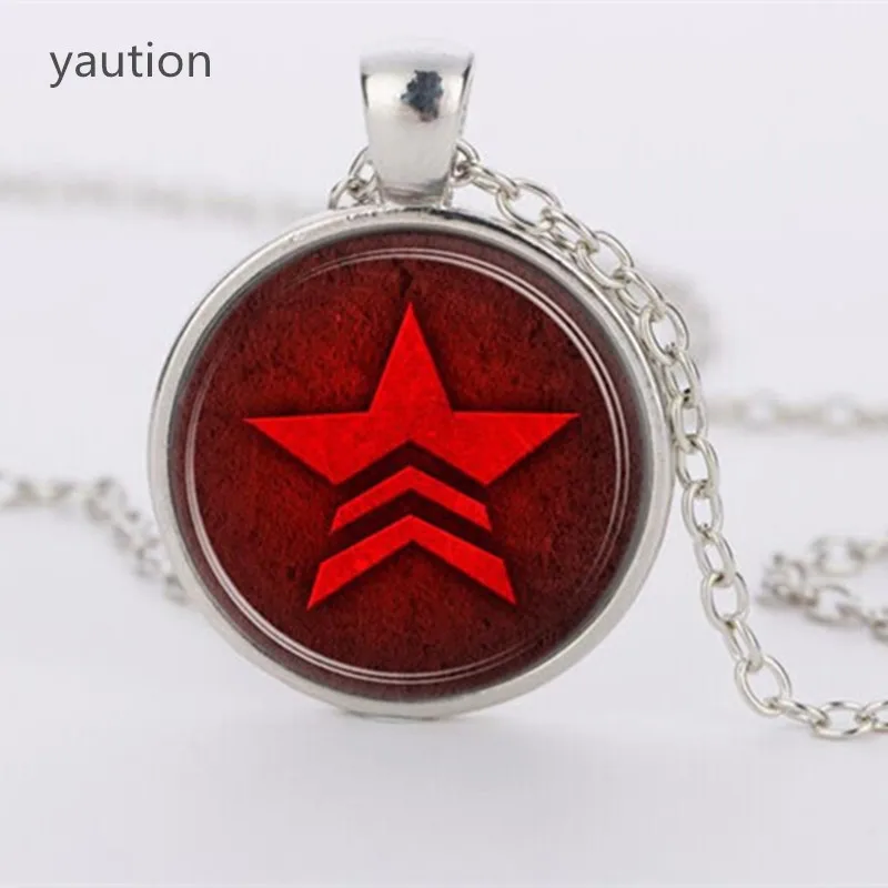 3 вида цветов массовый эффект круглая Красная Пентаграмма стеклянный кулон