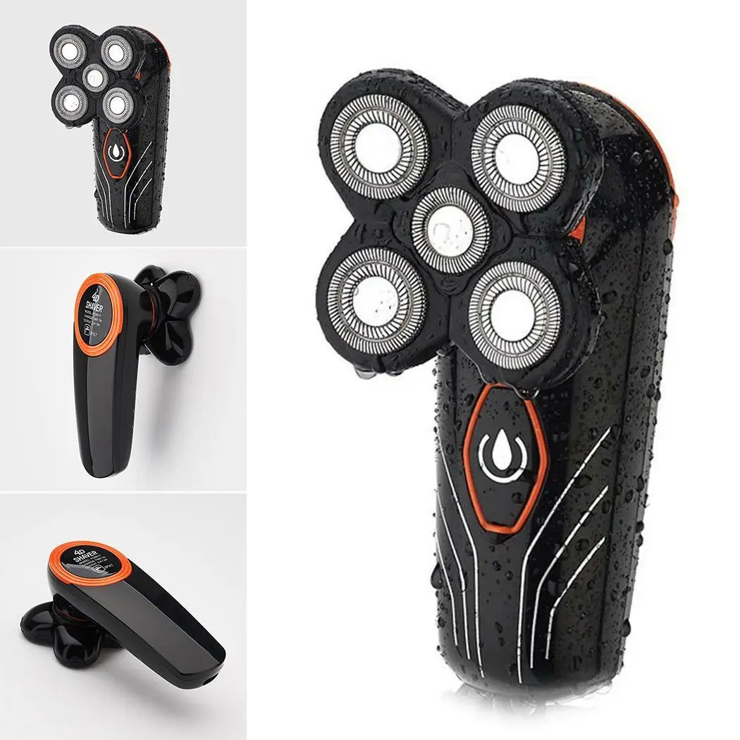 Мужская USB перезаряжаемая электробритва Водонепроницаемая 5 съемный резак