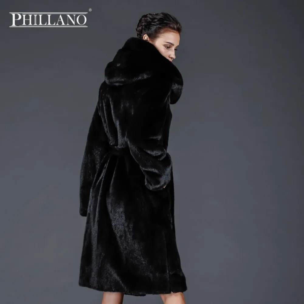 PHILLANO 2016 Шубы Из Натурального Меха Норки Скандинавия Дания Мех Зимнее Пальто С