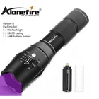 Ультрафиолетовый фонарик AloneFire E17 18650 нм, фонарик с фокусировкой для невидимых пятен кошек, собак, домашних животных, охотничий маркер, обнаружитель