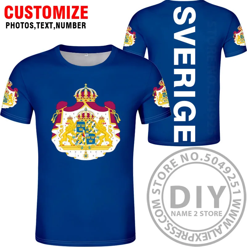 Швеция футболка diy заказ номер swe футболка Национальный флаг se sverige swede шведская страна колледж печать фото одежда - Цвет: Style 5