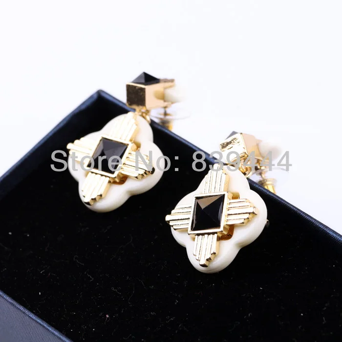 Женские Модные ювелирные изделия золотого цвета из смолы с кабиной серьги |