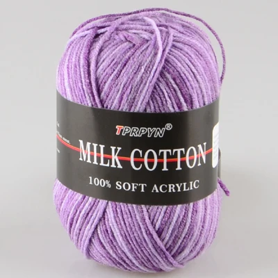 06 purple camou TPRPYN 10 шт = 500 г красочное 3-слойное сегментное окрашенное молочное хлопчатобумажное одеяло для куклы ручной работы пряжа для вязания крючком BR23123 - Цвет: 06 purple camou