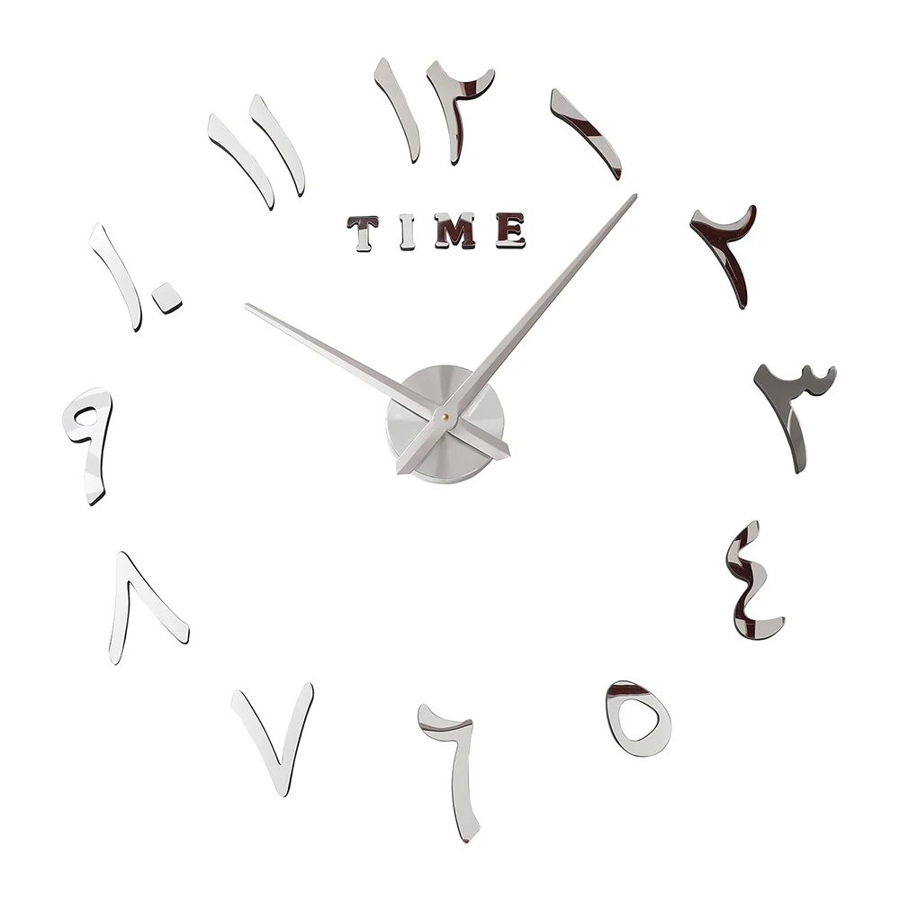 Светящиеся модные часы настенные часы Horloge 3d Diy акриловые зеркальные наклейки украшение дома гостиная кварцевые иглы - Цвет: wall clock sliver