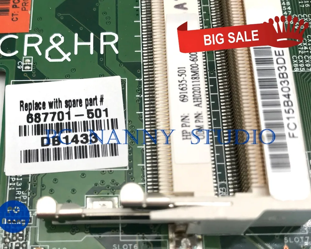 PANANNY для HP 650 CQ58 материнская плата ноутбука 687701 501 001 HM75 s989 DDR3