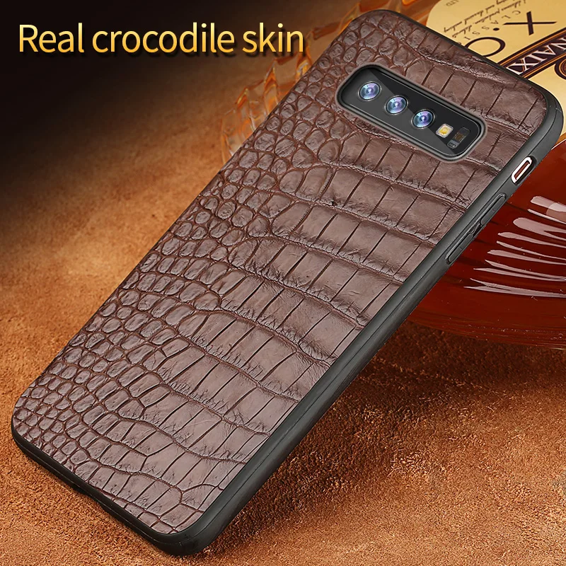 Luxury Genuine Leather case For Samsung Galaxy s10 9 8 7 6 plus Shockproof Crocodile funda back cover Note a50 |