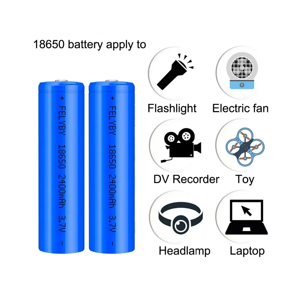 Бесплатная доставка! Хит! FELYBY высокое качество 3 7 V 2400mAh оригинальный 2 10 шт 18650