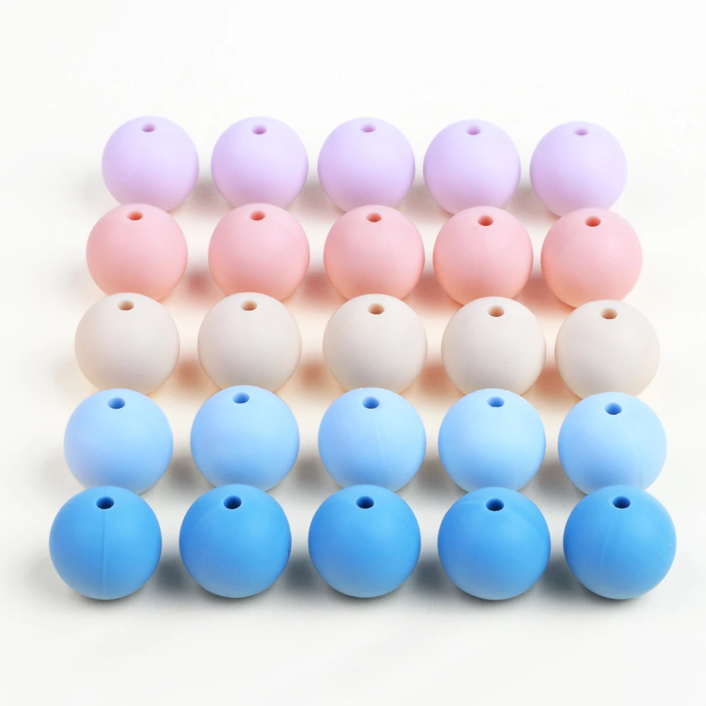 TYRY.HU 100pc Silicone Beads Round 15mm Newborn Teething Teether Accessories Pacifier Clips Necklace Bead Food |
