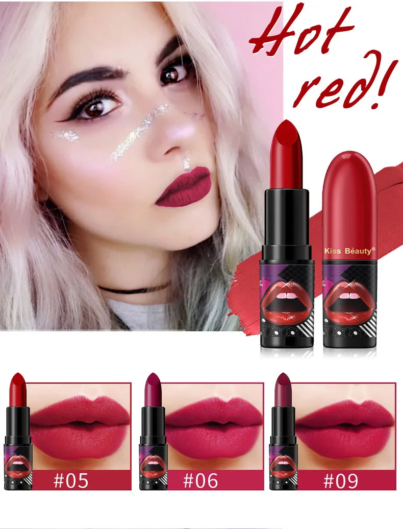 KISS BEAUTY брендовая помада длительное увлажнение не обесцвечивающая Водонепроницаемая с добавкой 7 цветов Увлажняющая помада - Цвет: 569