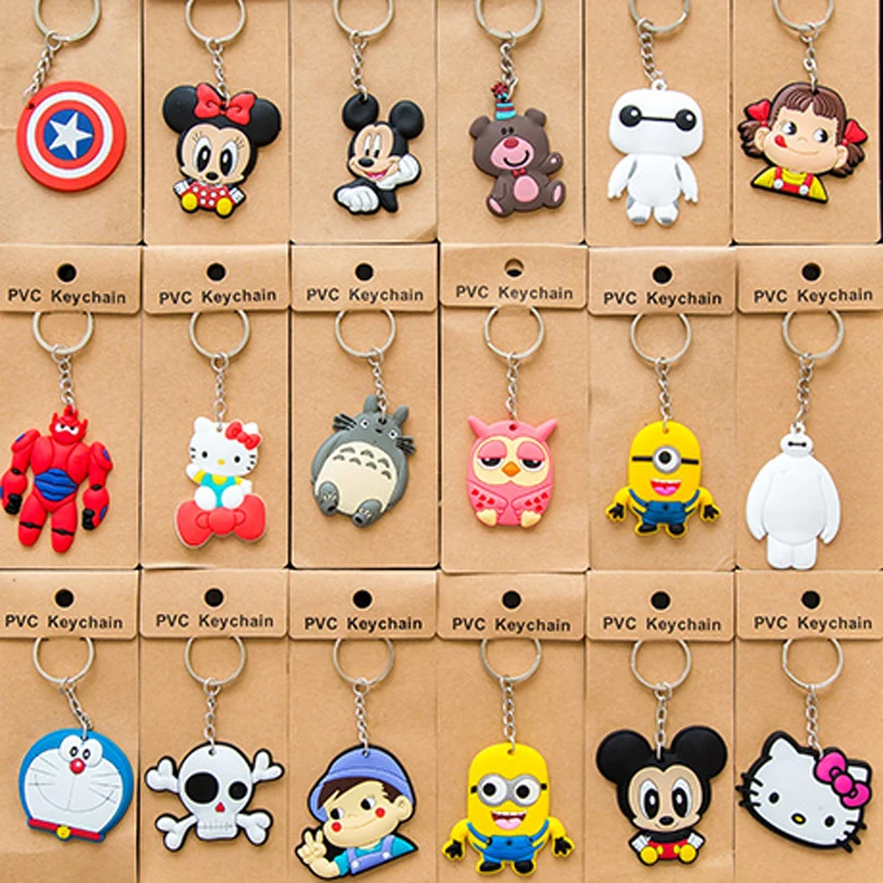 2016 много дизайнов Новый мультяшный силиконовый пластиковый милый чехол Брелок