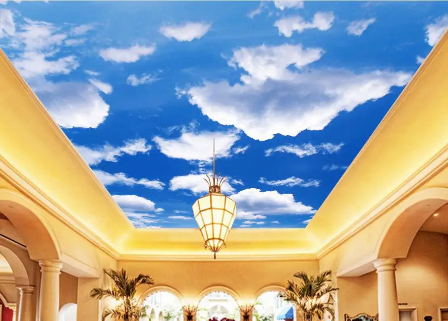 3d stereoscopic wallpaper custom ceiling Blue sky during the day murals for living room | Обустройство дома