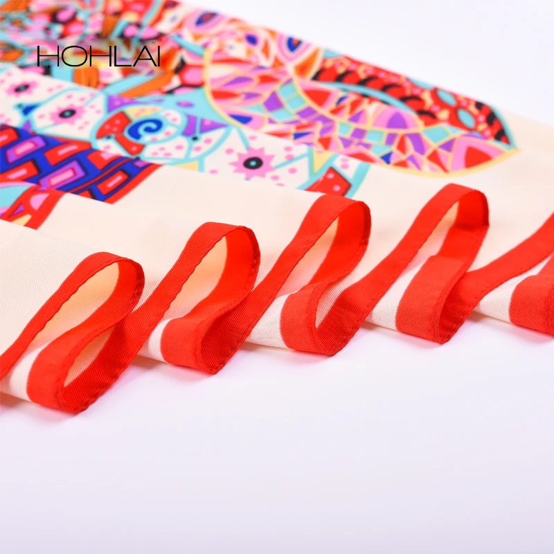 2018 New Fashion Women Geometric Bandana Silk Scarf Luxury Brand Female High Quality Foulard Wraps Shawls Scarves 130*130cm |