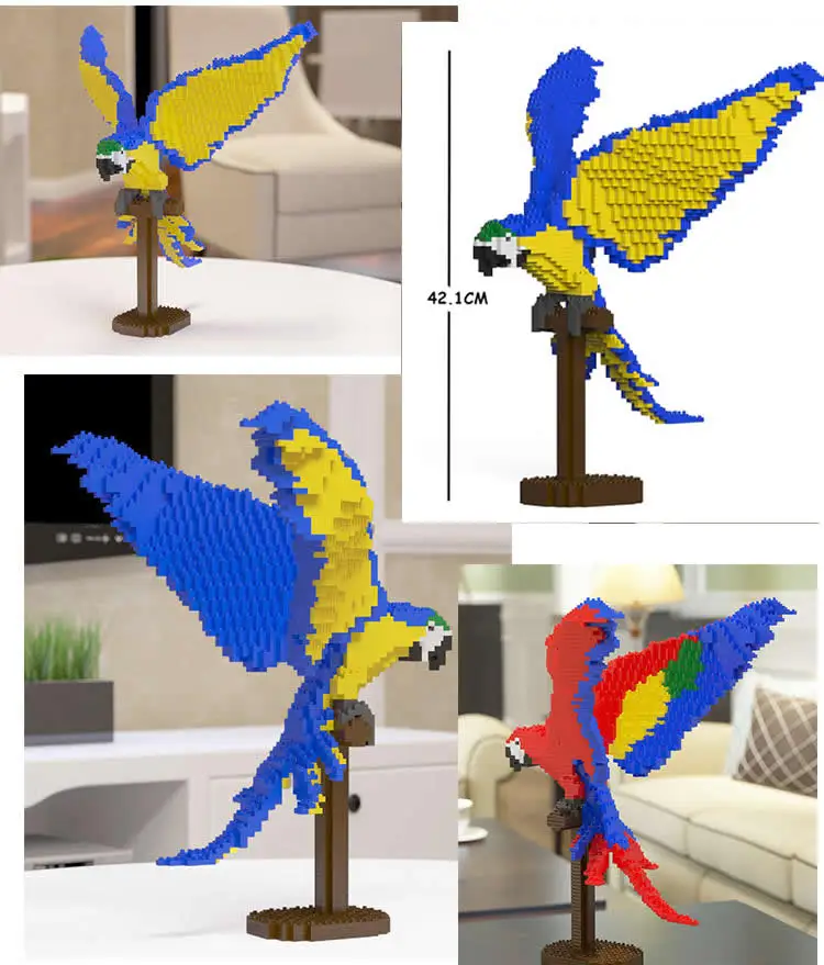 JEKCA Macaw монтажные блоки Имитационные птицы в сборе игрушка животное креативный