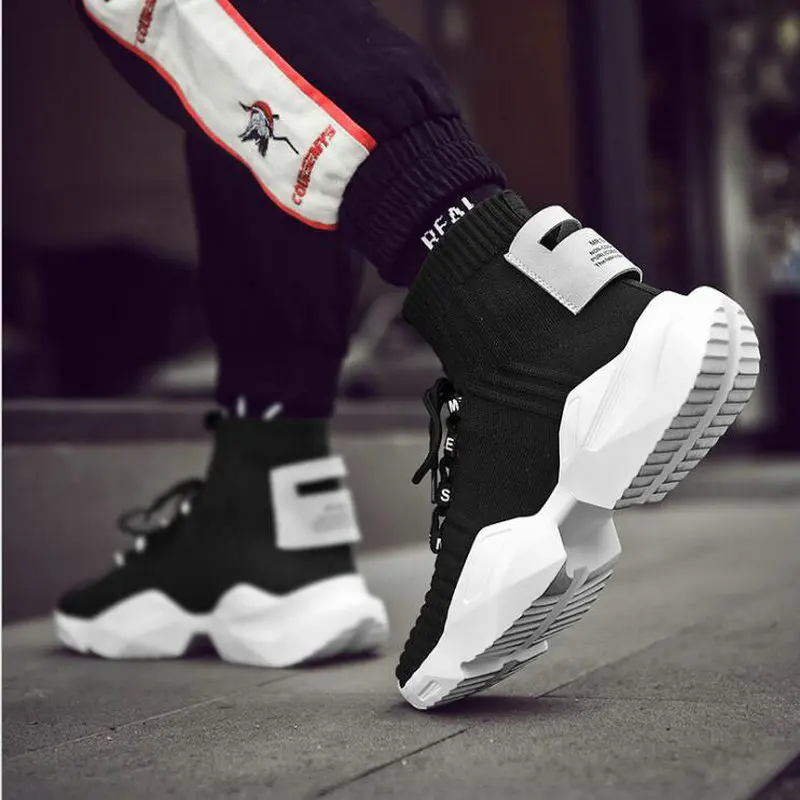 Черные белые женские высокие трикотажные кроссовки для спортзала Betis Zapatillas